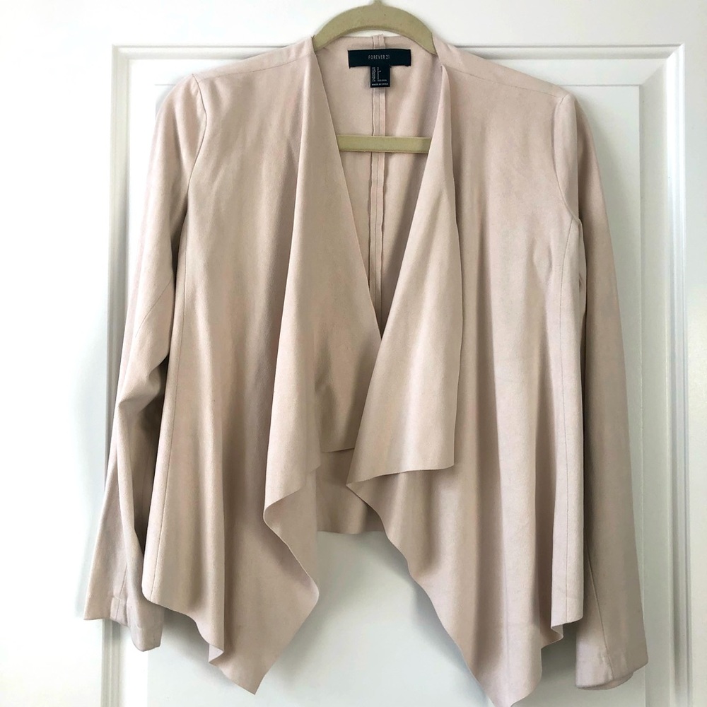 Lightweight Ivory Faux Suede Jacket